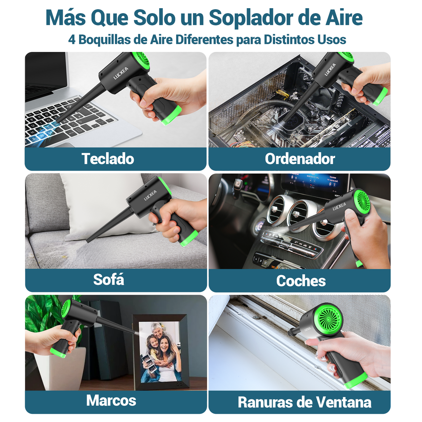 Aire Comprimido Limpieza PC - Soplador de Aire para PC con Luz LED, Soplador de Aire Potente 3 Velocidades, Soplador de Polvo para PC, Teclado, Plumero Electrico para PC, Compressed Air Duster