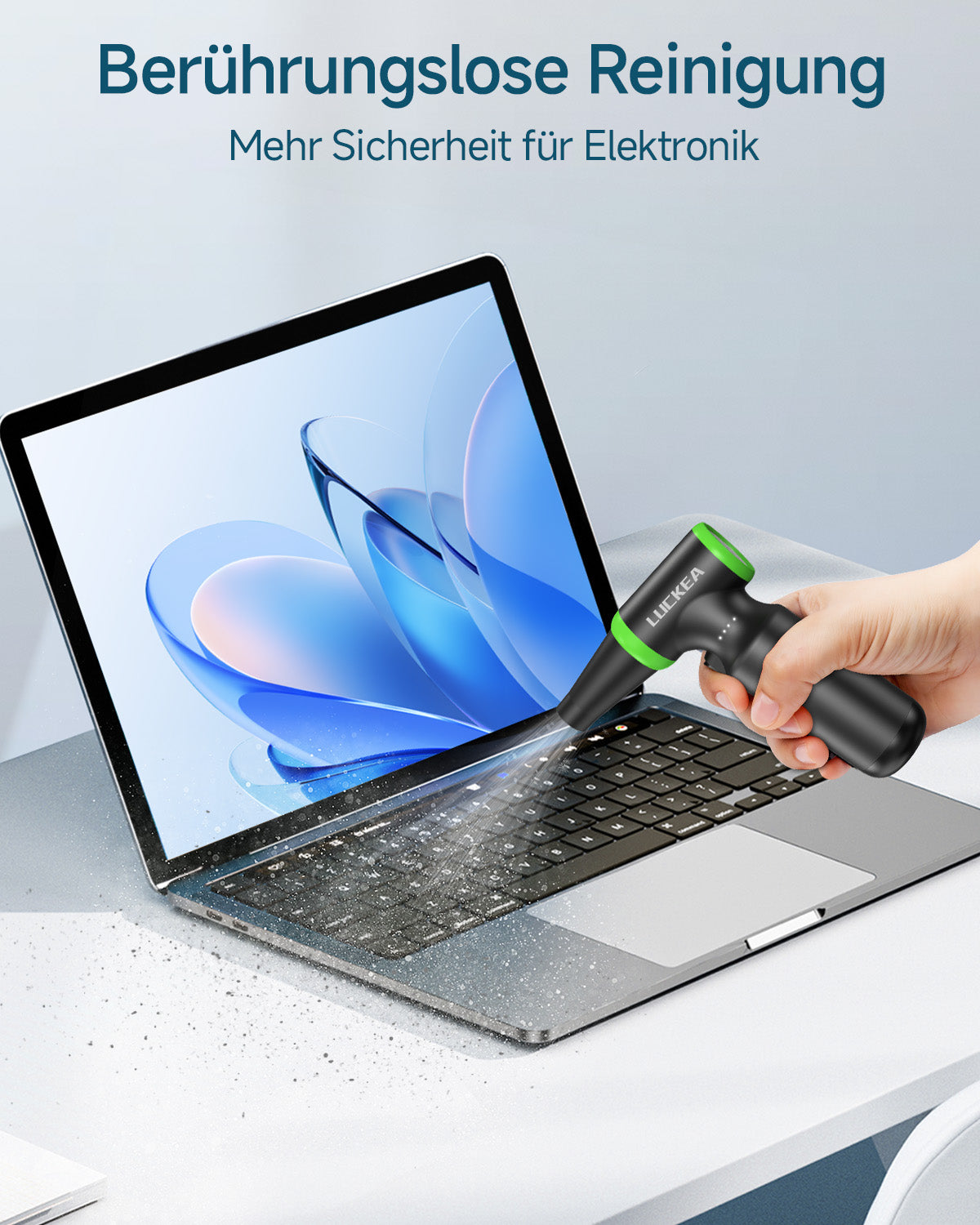 Elektrische Staubgebläse Druckluftspray für PC Reinigung - 3-Gang Air Duster 130000 U/min, Mini-Gebläse, Staubgebläse für Tastatur, Outdoor, Haus und Auto, Compressed Air Luftdruckspray